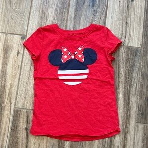 Disney Red and Blue Kids Tee with Minnie Mouse Silhouette and Stars